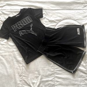 Black puma set short and top